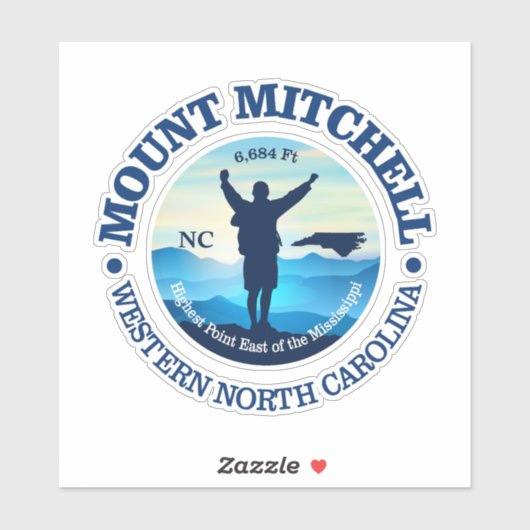 Monte Mitchell (V) Aufkleber (Blatt)