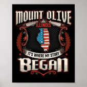 Monte Olive Illinois Usa Flag 4. Juli Poster (Vorne)