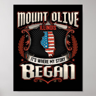 Monte Olive Illinois Usa Flag 4. Juli Poster