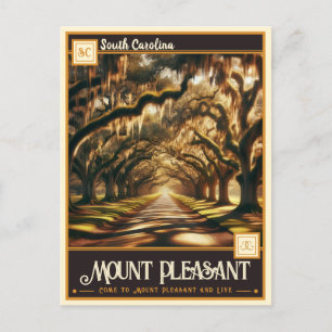 Monte Pleasant, South Carolina VINTAG Postkarte