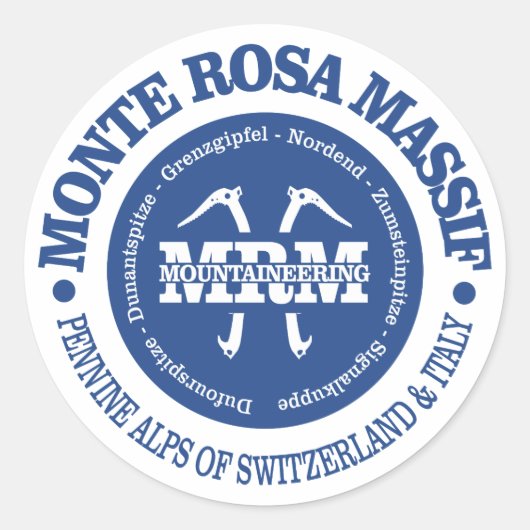 Monte Rosa Massif Runder Aufkleber (Vorderseite)