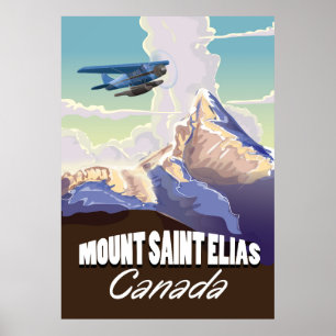 Monte Saint Elias Vintage Reiseplan Poster