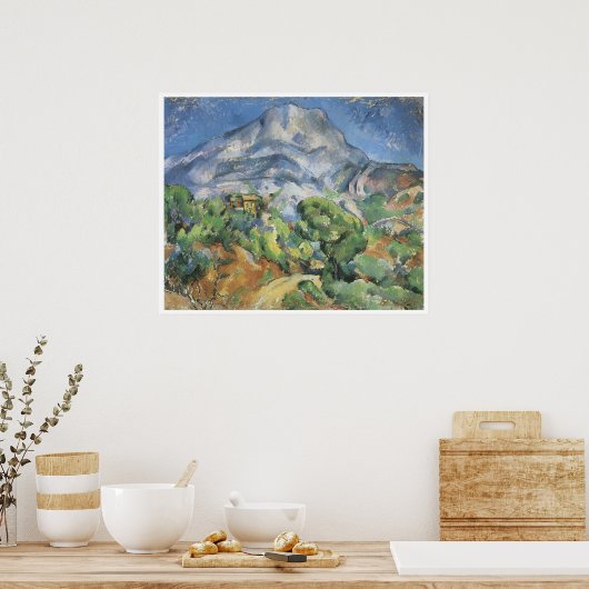 Monte Sainte-Victoire über der Straße von Tholonet Poster (Küche)