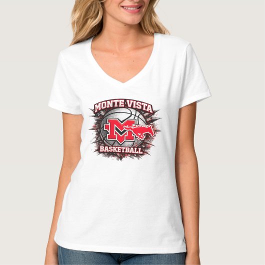 Monte Vista Basketball Damen V-Ausschnitt Top (Vorderseite)