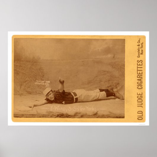 Monte Ward Baseball Card 1889 Poster (Vorne)