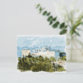 Montecassino Italien Reisen Wasserfarbengeschenk S Postkarte (Stehend Vorderseite)
