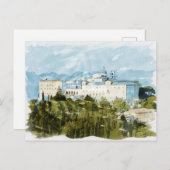 Montecassino Italien Reisen Wasserfarbengeschenk S Postkarte (Vorne/Hinten)