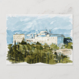 Montecassino Italien Reisen Wasserfarbengeschenk S Postkarte