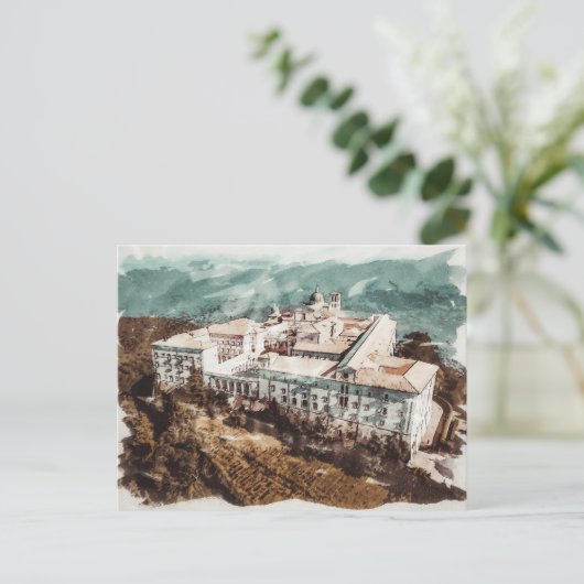 Montecassino Toskana Italien Historisches Kloster Postkarte (Stehend Vorderseite)