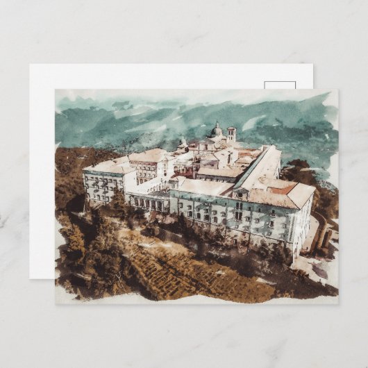 Montecassino Toskana Italien Historisches Kloster Postkarte (Vorne/Hinten)