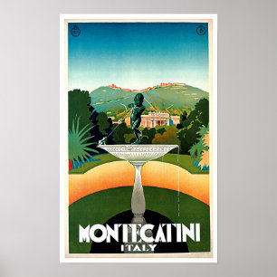 Montecatini Toskana Italien Vintage Reise Poster