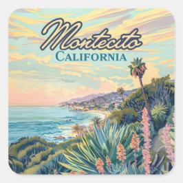Montecito California Santa Barbara Küste Quadratischer Aufkleber