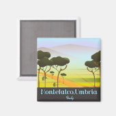 Montefalco, Italienisches Reiseplakat Magnet (Vorderseite/Rückseite)