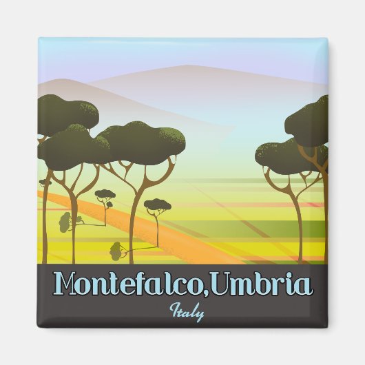 Montefalco, Italienisches Reiseplakat Magnet (Vorne)