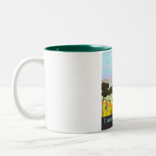 Montefalco, Italienisches Reiseplakat Zweifarbige Tasse