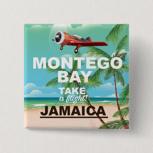 Montego Bay Jamaica Reiseplakat Button