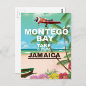 Montego Bay Jamaica Reiseplakat Postkarte (Vorne/Hinten)