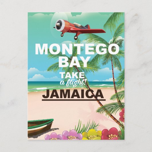 Montego Bay Jamaica Reiseplakat Postkarte (Vorderseite)