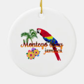Montego Bay Jamaica Tropical Parrot Keramik Ornament (Hinten)