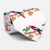 Montego Bay Jamaica Tropical Parrot Krawatte (Gerollt)