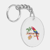 Montego Bay Jamaica Tropical Parrot Schlüsselanhänger (Vorderseite links)