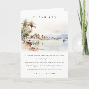Montego Bay Jamaica Wasserfarbenwelt Hochzeit Dankeskarte