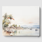 Montego Bay Jamaica Wasserfarbenwelt Hochzeit Gästebuch (Rückseite)