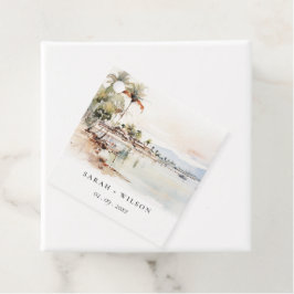 Montego Bay Jamaica Wasserfarbenwelt Hochzeit Geschenkanhänger