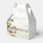 Montego Bay Jamaica Wasserfarbenwelt Hochzeit Geschenkschachtel (Rückseite)
