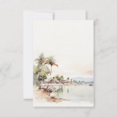 Montego Bay Jamaica Wasserfarbenwelt Hochzeit RSVP Karte (Rückseite)