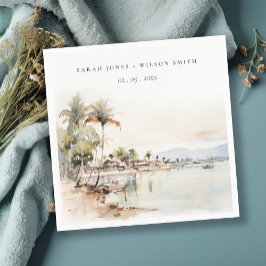 Montego Bay Jamaica Wasserfarbenwelt Hochzeit Serviette