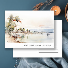 Montego Bay Jamaica Wasserfarbenwelt Landschaftsre Postkarte