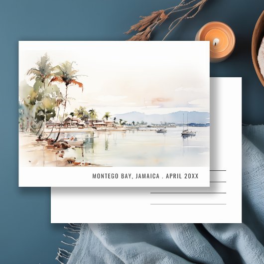 Montego Bay Jamaica Wasserfarbenwelt Landschaftsre Postkarte