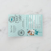 Montego Bay Jamaica Wedding Passport - Aquamarin Einladung (Innenseite)