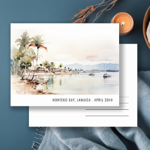 Montego Bay Jamaika Aquarell Landschaft Reise Postkarte