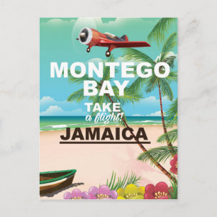 Montego Bay Jamaika Vintage-Reiseposter Postkarte