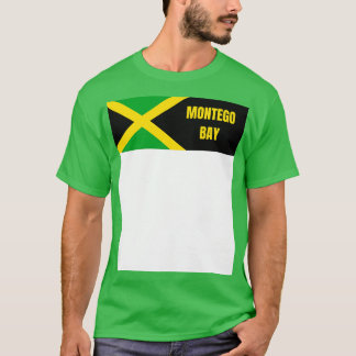 Montego Bay Stadt in jamaikanischer Flagge T-Shirt