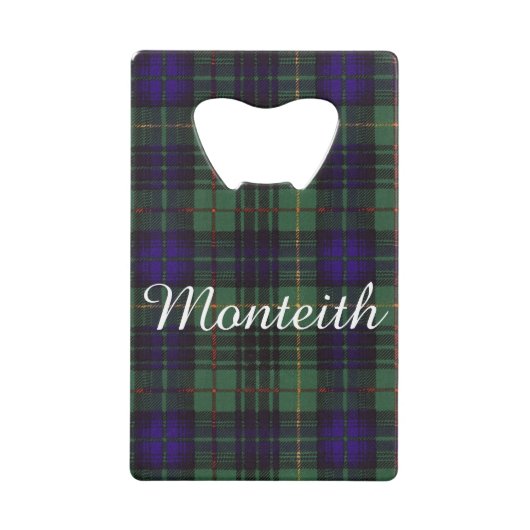 Monteith Clan karierter schottischer Kilt Tartan Geldbeutel Flaschenöffner (Vorderseite)