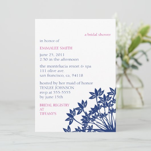 MONTELUCIA Einladung fuchsia n2vy (Stehend Vorderseite)