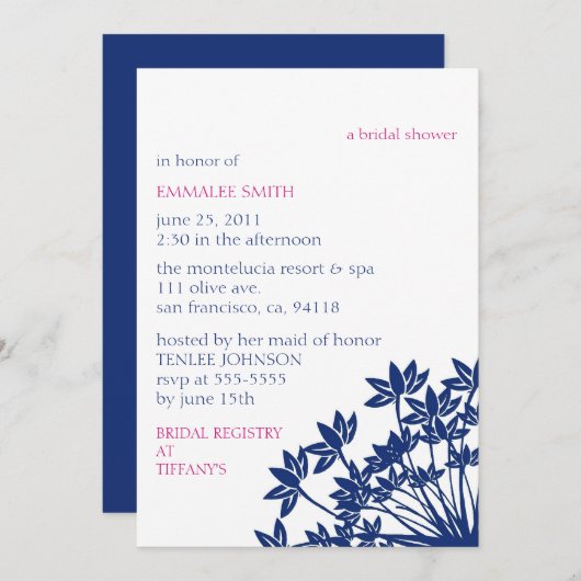 MONTELUCIA Einladung fuchsia n2vy (Vorne/Hinten)