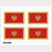 montenegrinische Flagge, Flagge Montenegros Rechteckiger Aufkleber (Blatt)