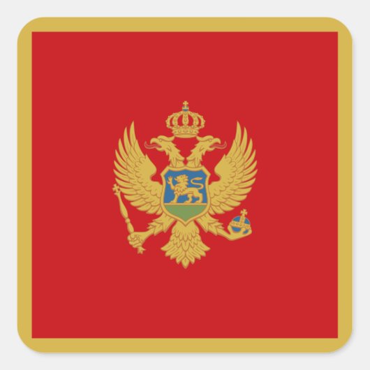 montenegrinische Flagge Quadratischer Aufkleber (Vorderseite)
