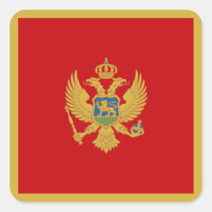 montenegrinische Flagge Quadratischer Aufkleber