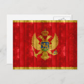 montenegrinische Holzflagge Postkarte (Vorne/Hinten)