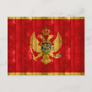 montenegrinische Holzflagge Postkarte