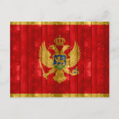 montenegrinische Holzflagge Postkarte (Vorderseite)
