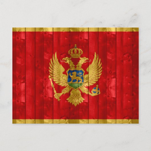 montenegrinische Holzflagge Postkarte (Vorderseite)