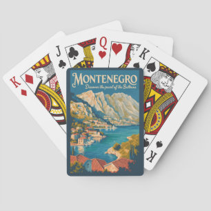 Montenegro Balkan Illustration Reise Kunst Vintage Spielkarten