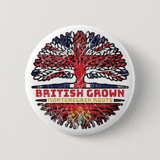 Montenegro - Britische Tree Roots-Flagge des Verei Button (Vorderseite)