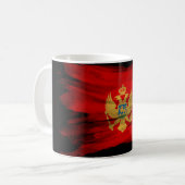 Montenegro flag brush stroke, national flag kaffeetasse (Vorderseite Links)